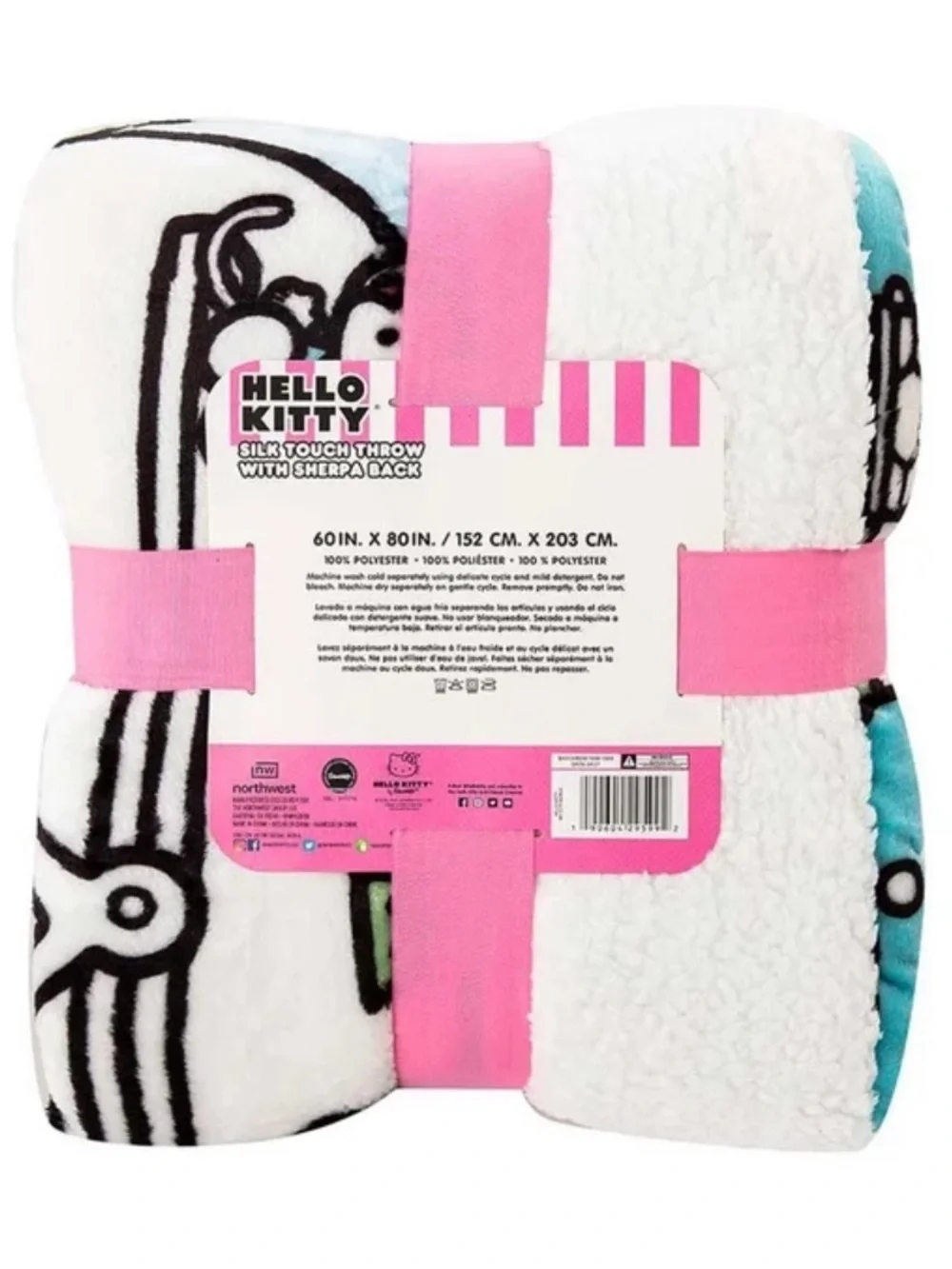 Hello Kitty Pink, Teal & Yellow Party Tablecover - Sanrio
